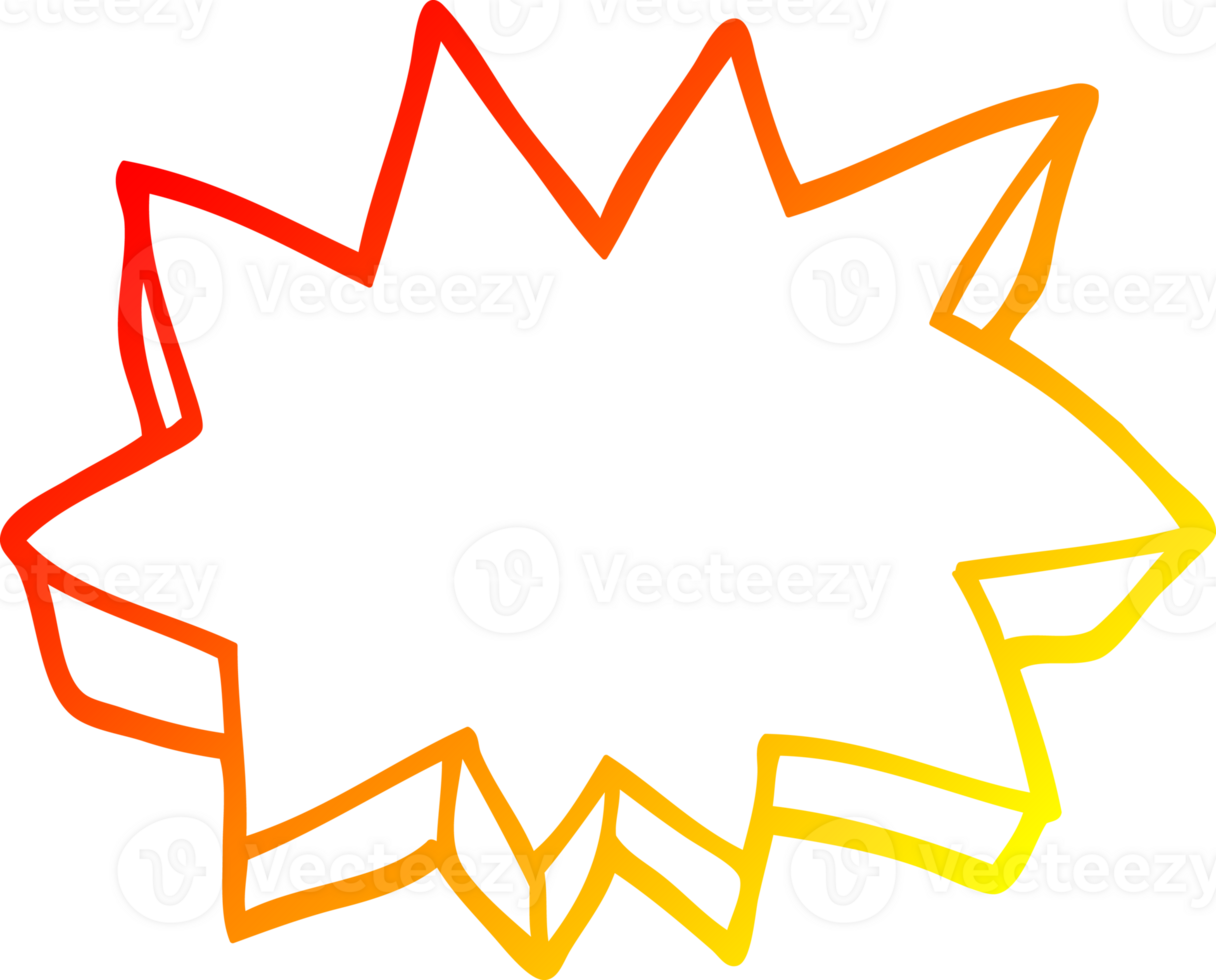 warm gradient line drawing of a cartoon decorative explosion png