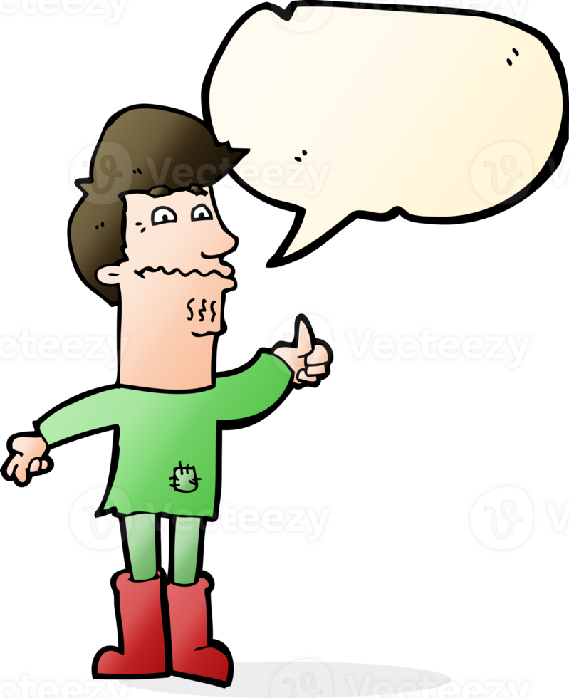 cartoon nervous man with speech bubble png