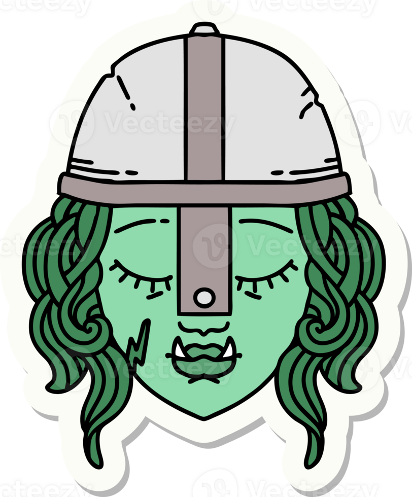 sticker of a orc fighter character face png