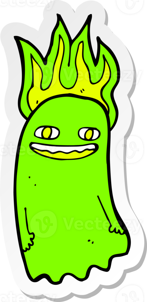 sticker of a funny cartoon ghost png