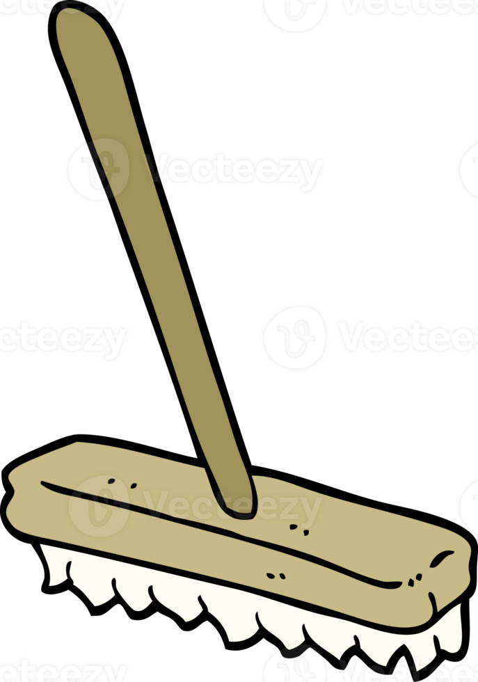 hand drawn doodle style cartoon sweeping brush png
