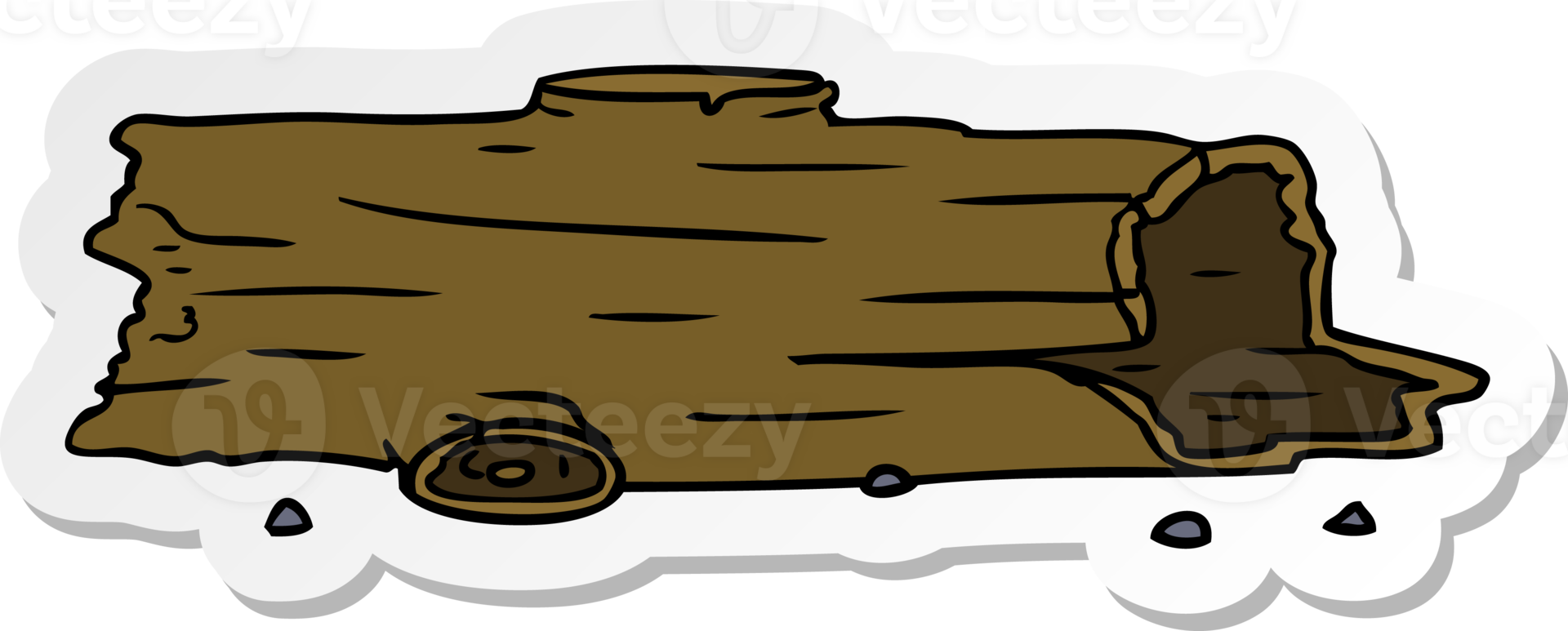 hand drawn sticker cartoon doodle of a tree log png
