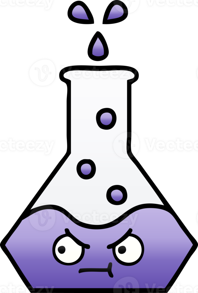 gradient shaded cartoon of a science beaker png