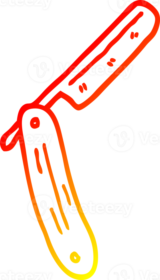 warm gradient line drawing of a cartoon old style razor png