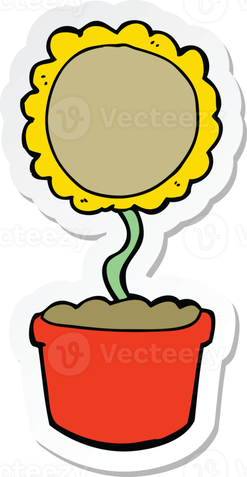 sticker of a cute cartoon flower png