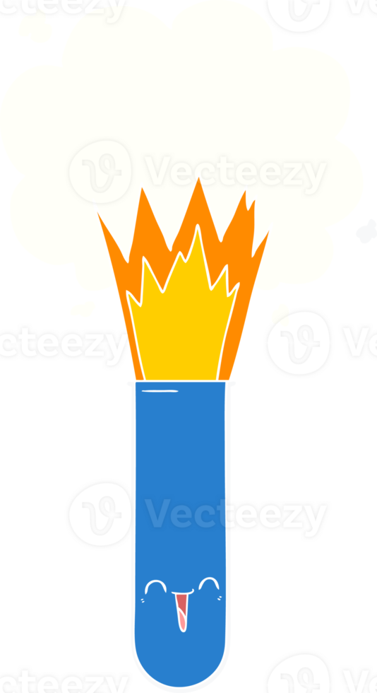 flat color style cartoon exploding chemicals in test tube png