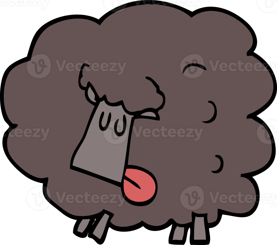 cartoon doodle black sheep png