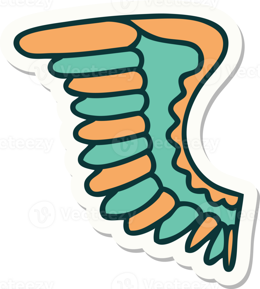 sticker of tattoo in traditional style of a wing png