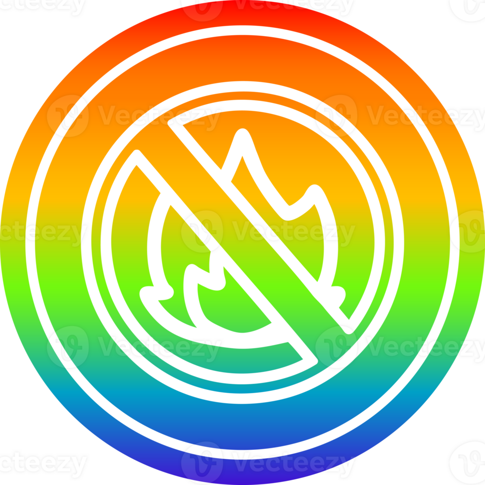 no flames circular icon with rainbow gradient finish png