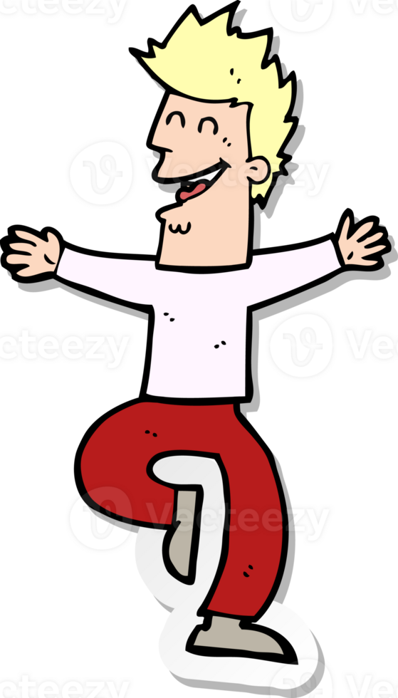 sticker of a cartoon laughing man png
