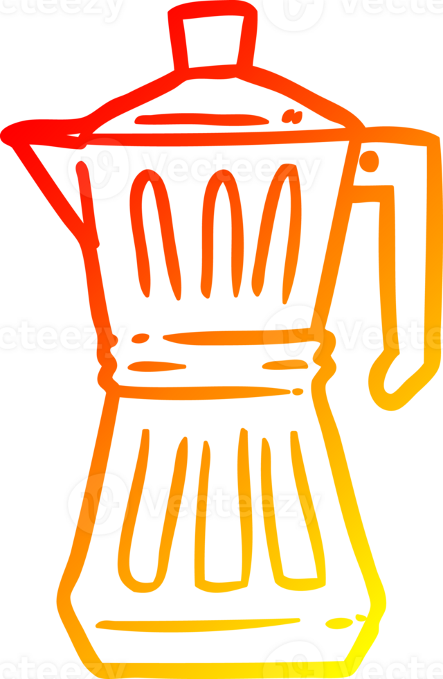 warm gradient line drawing of a espresso maker png