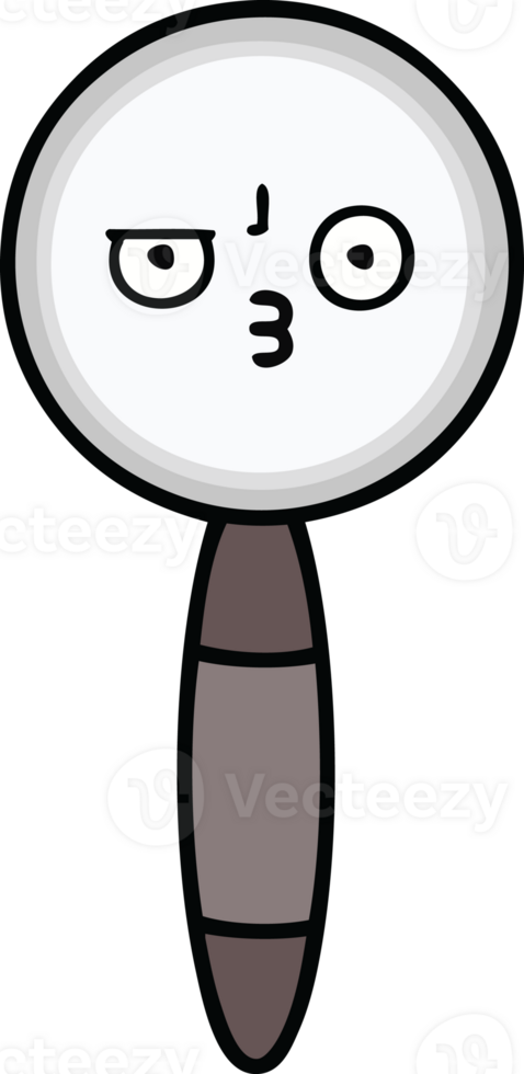 cute cartoon of a magnifying glass png