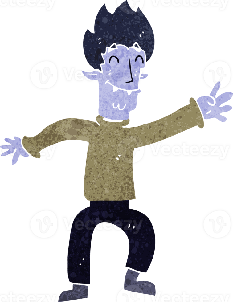 cartoon happy vampire man png