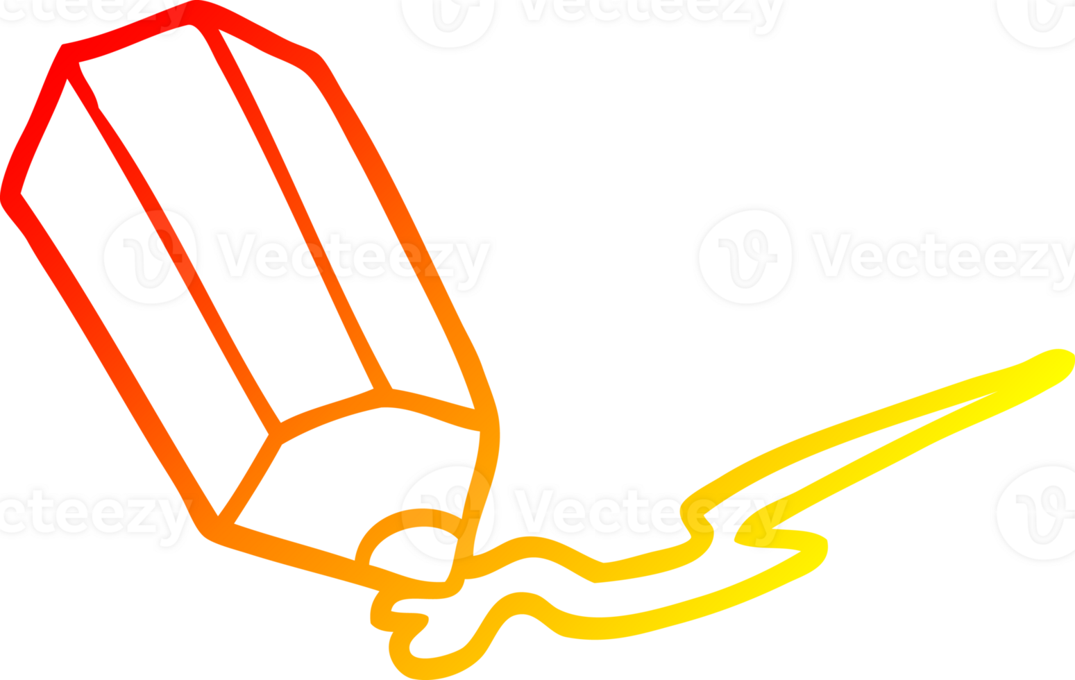 warm gradient line drawing of a cartoon pencil png