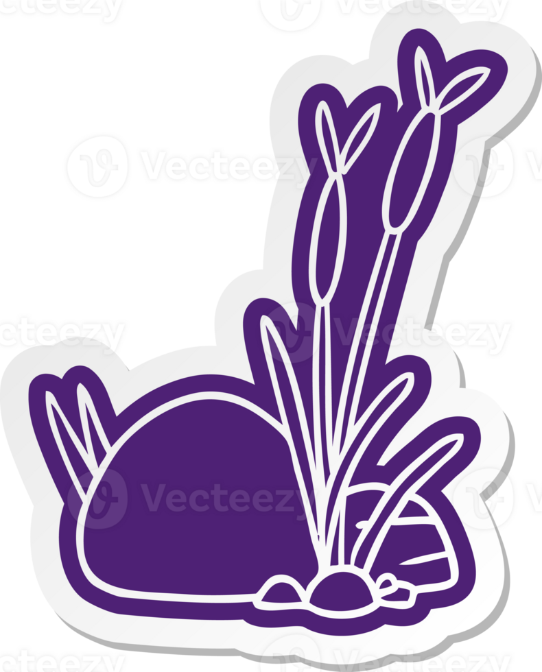 cartoon sticker of stone and pebbles png