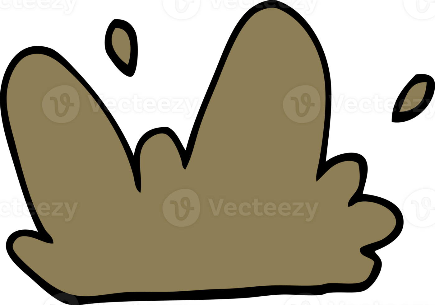 cartoon doodle mud splat png