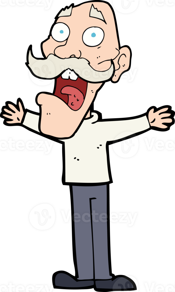 cartoon stressed old man png
