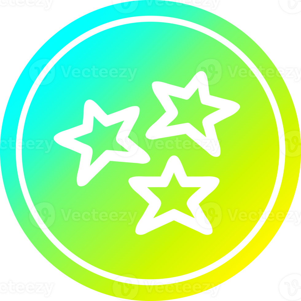 star shapes circular icon with cool gradient finish png