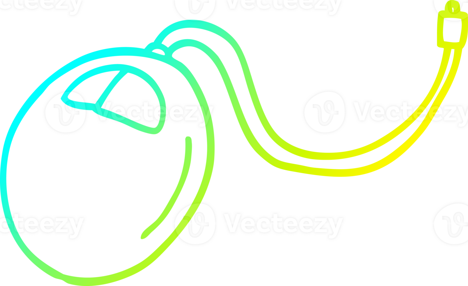 cold gradient line drawing of a cartoon old computer mouse png