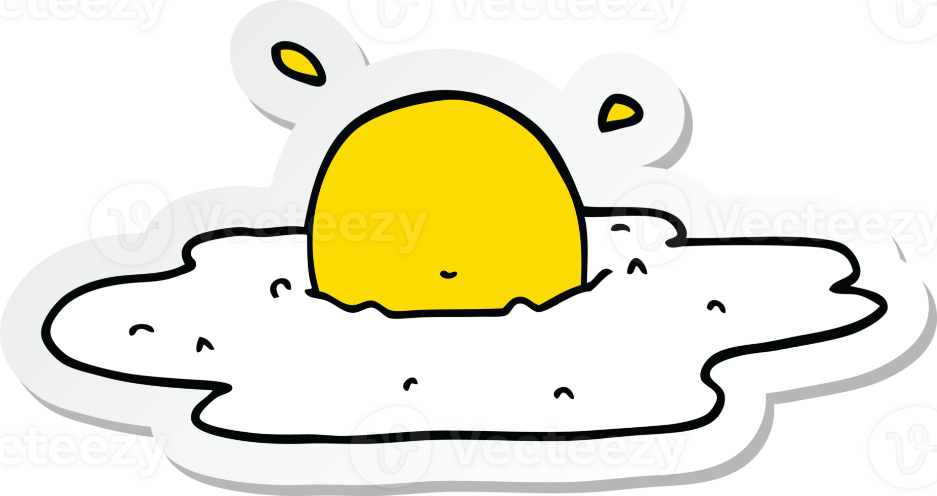 sticker of a cartoon fried egg png