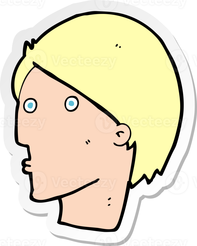 sticker of a cartoon surprised face png