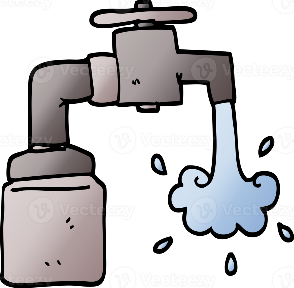 gradient illustration cartoon running faucet png