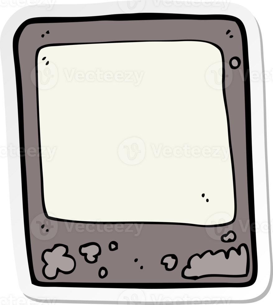 sticker of a cartoon old insant photograph png