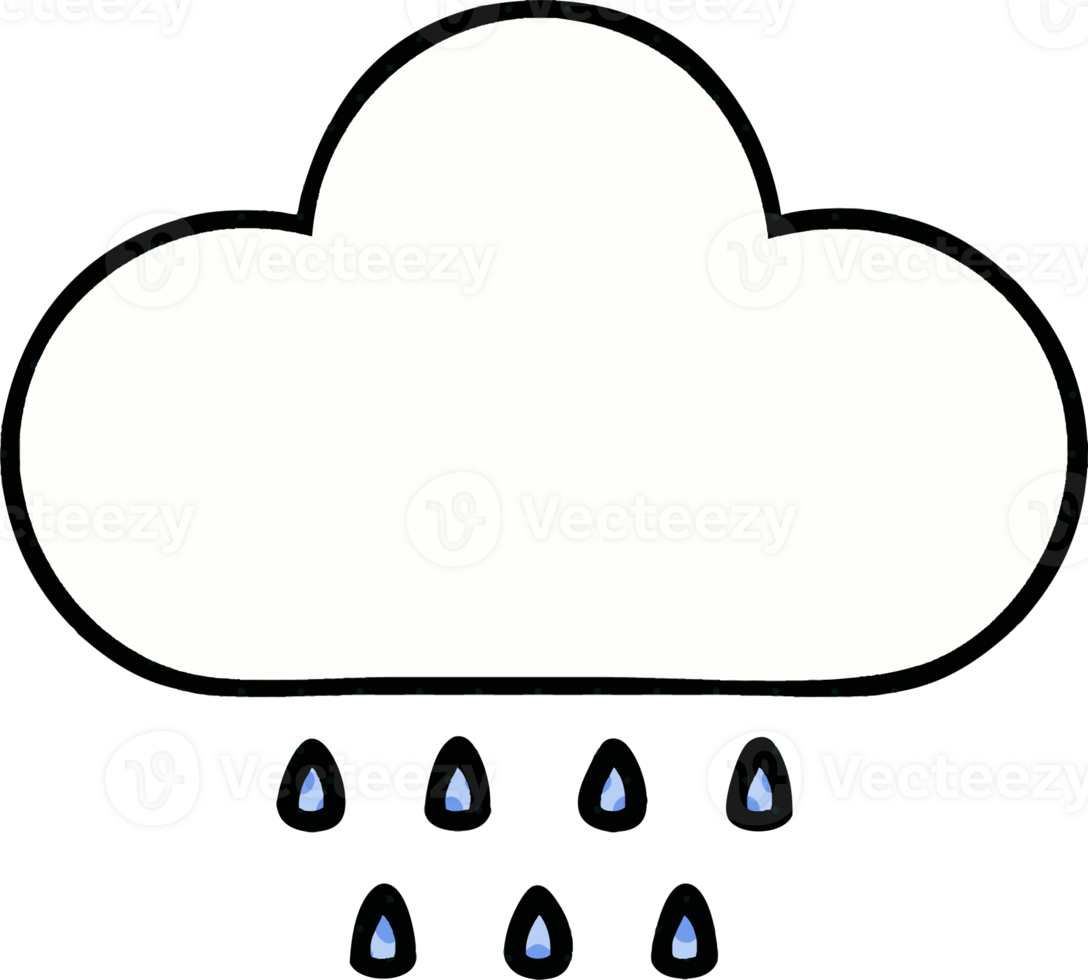 comic book style cartoon of a rain cloud png