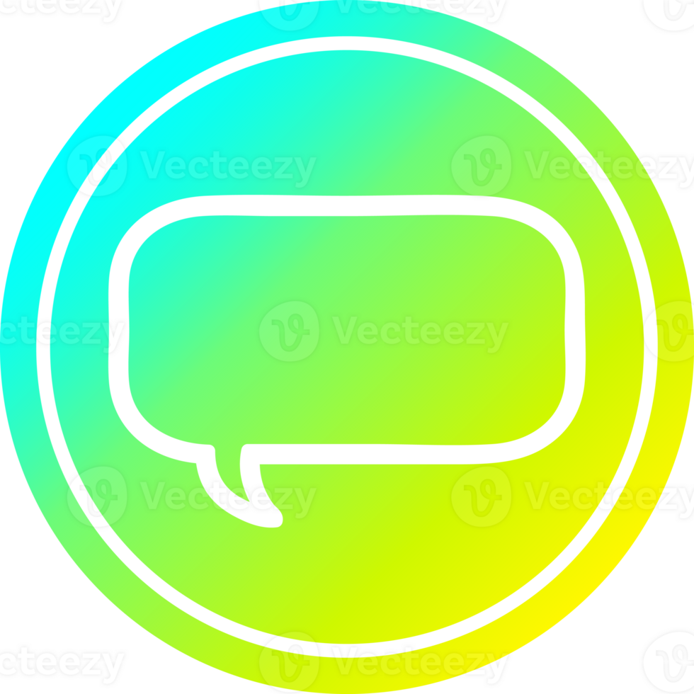 speech bubble circular icon with cool gradient finish png