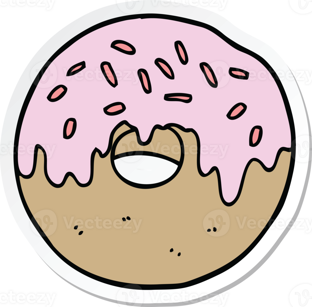 sticker of a cartoon donut png
