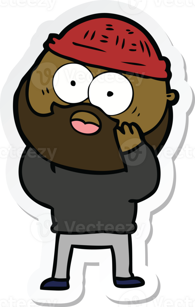 sticker of a cartoon bearded man png