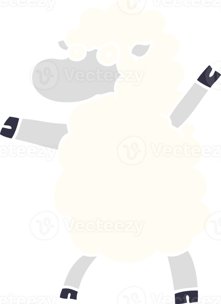 cartoon doodle sheep standing upright png