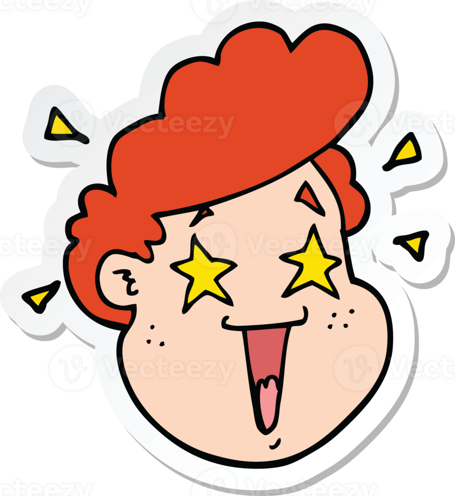 sticker of a cartoon happy face png