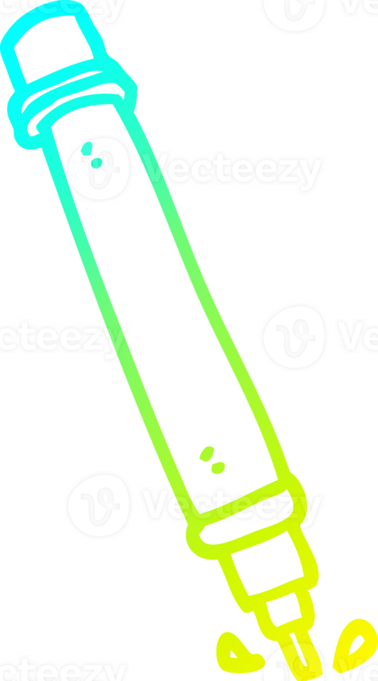 cold gradient line drawing of a cartoon marker pen png