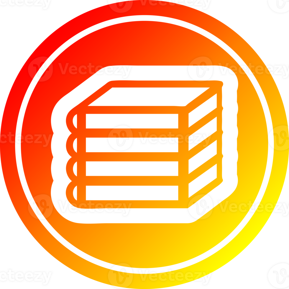 pila di libri circolare icona con caldo pendenza finire png