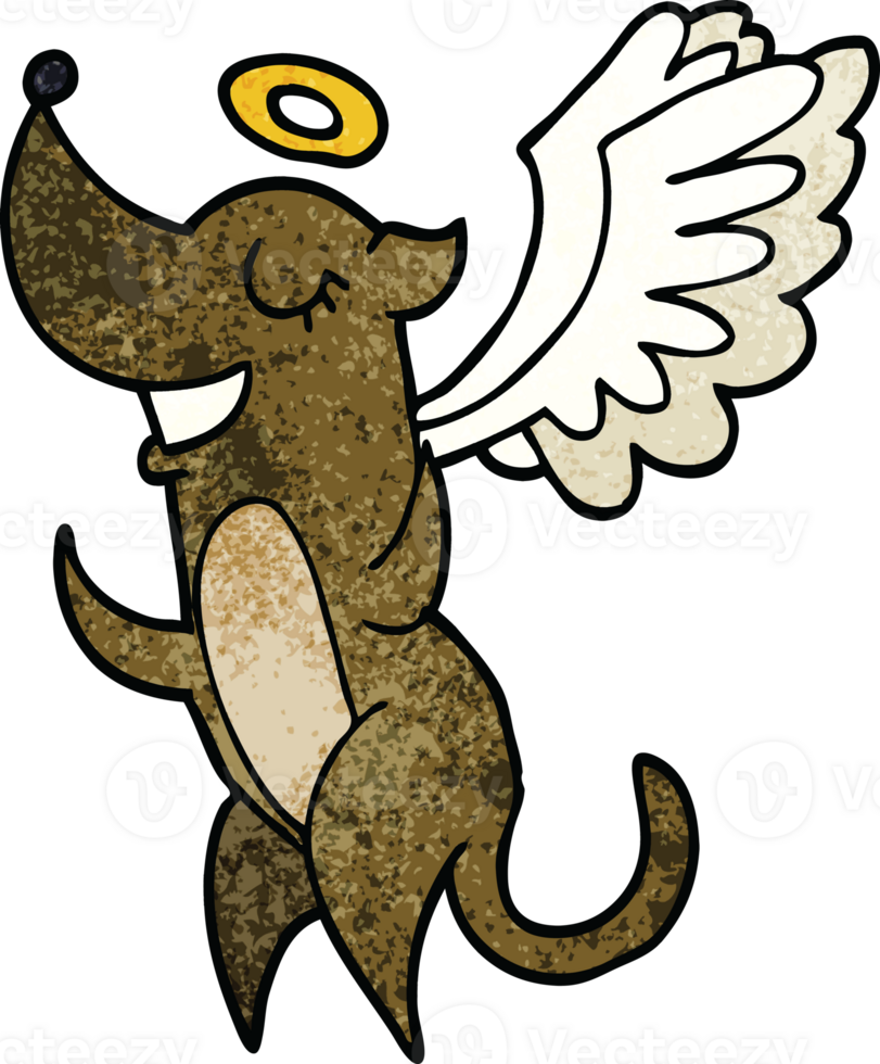 cartoon doodle angel dog png