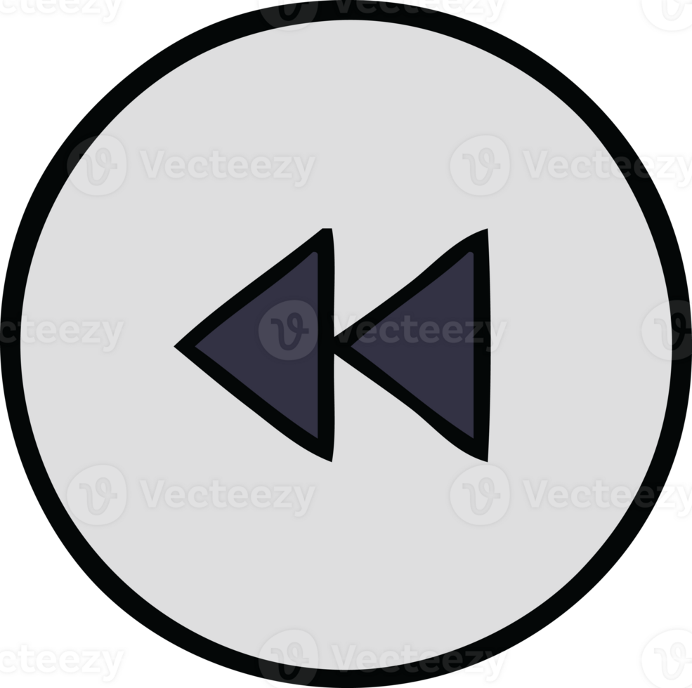 cute cartoon of a rewind button png