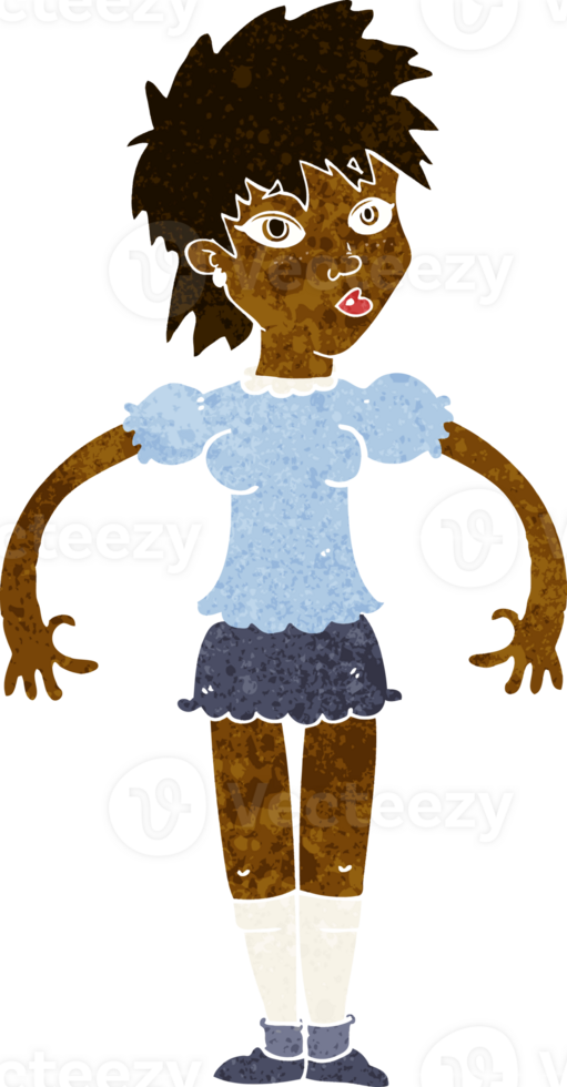 cartoon curious woman png