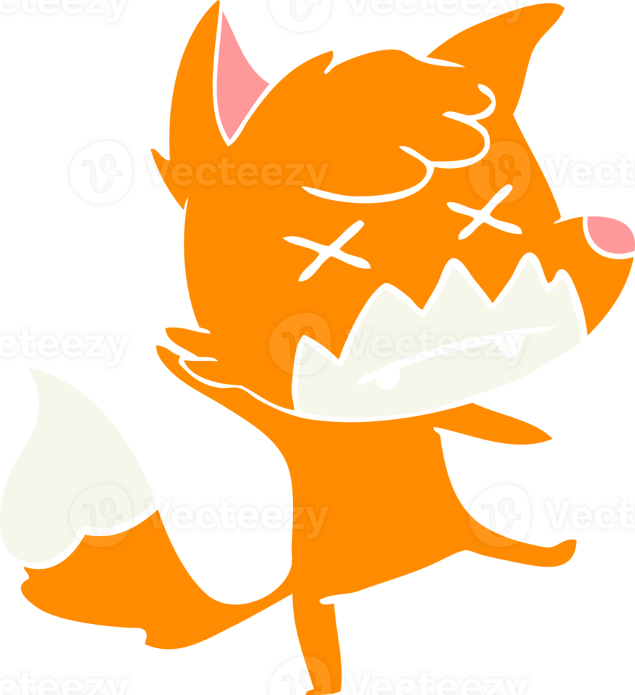 flat color style cartoon dead fox png