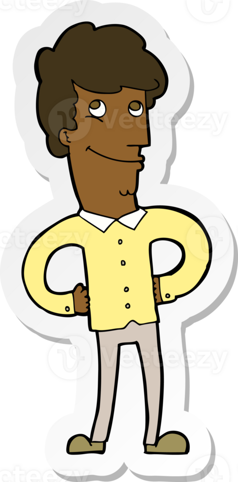 sticker of a cartoon happy man png