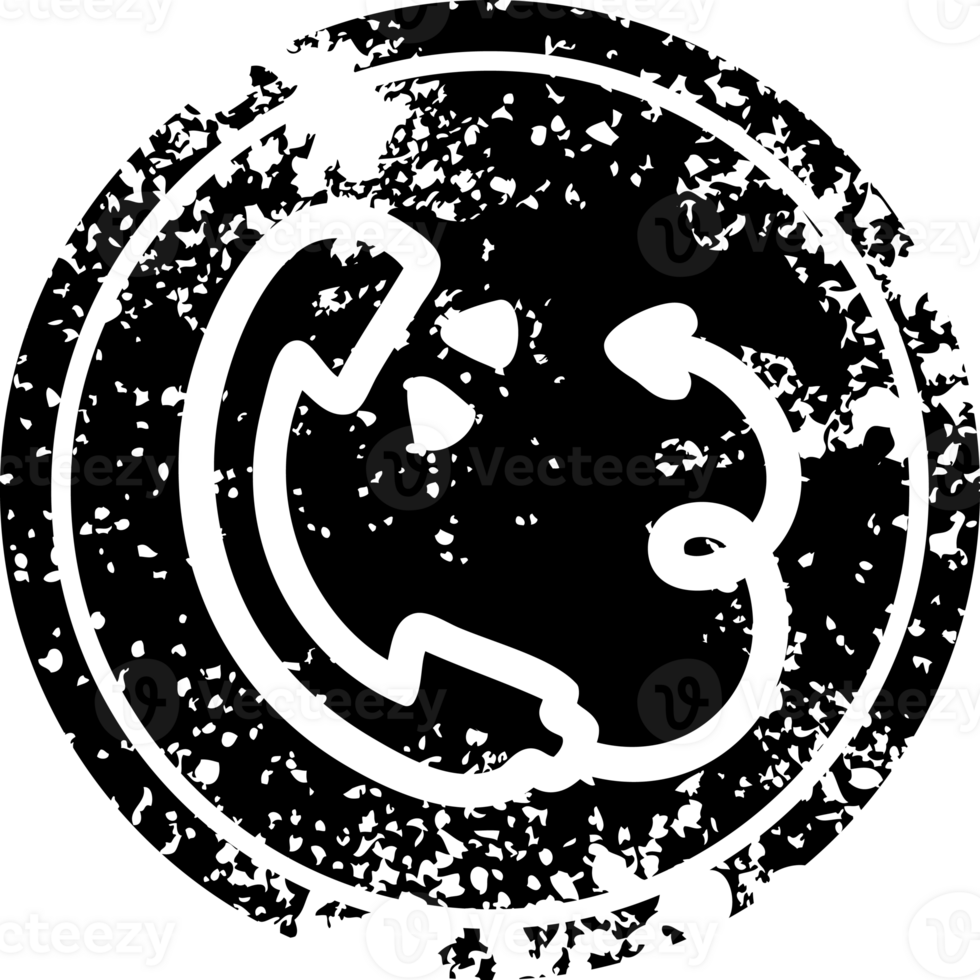 telephone handset with devil tail distressed icon symbol png