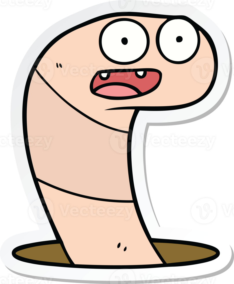 sticker of a cartoon worm png