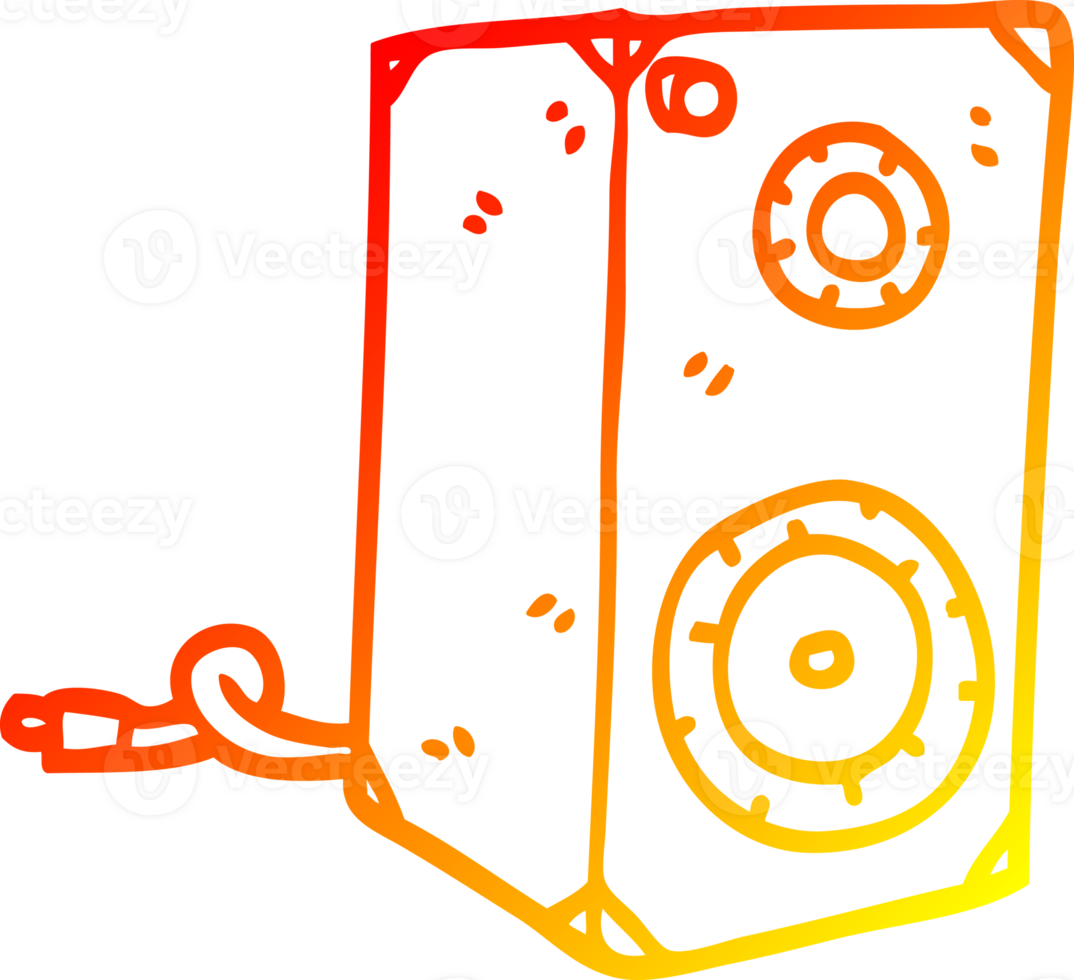 warm gradient line drawing of a cartoon retro speaker png