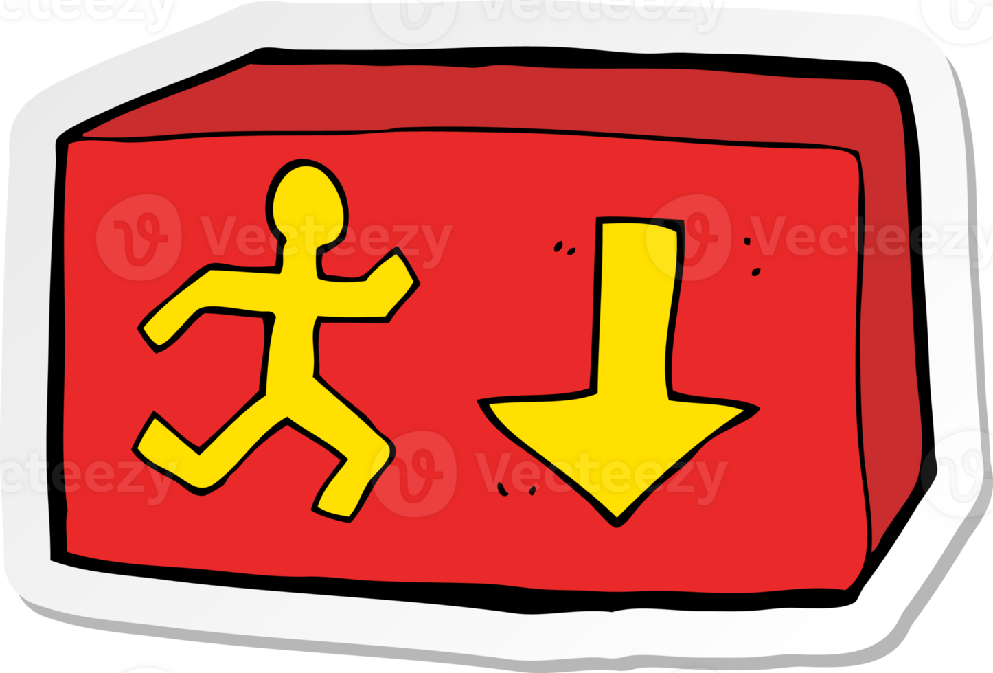 sticker of a cartoon exit sign png