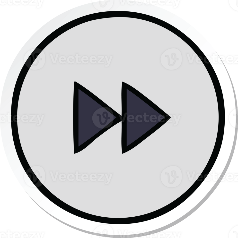 sticker of a cute cartoon fast forward button png