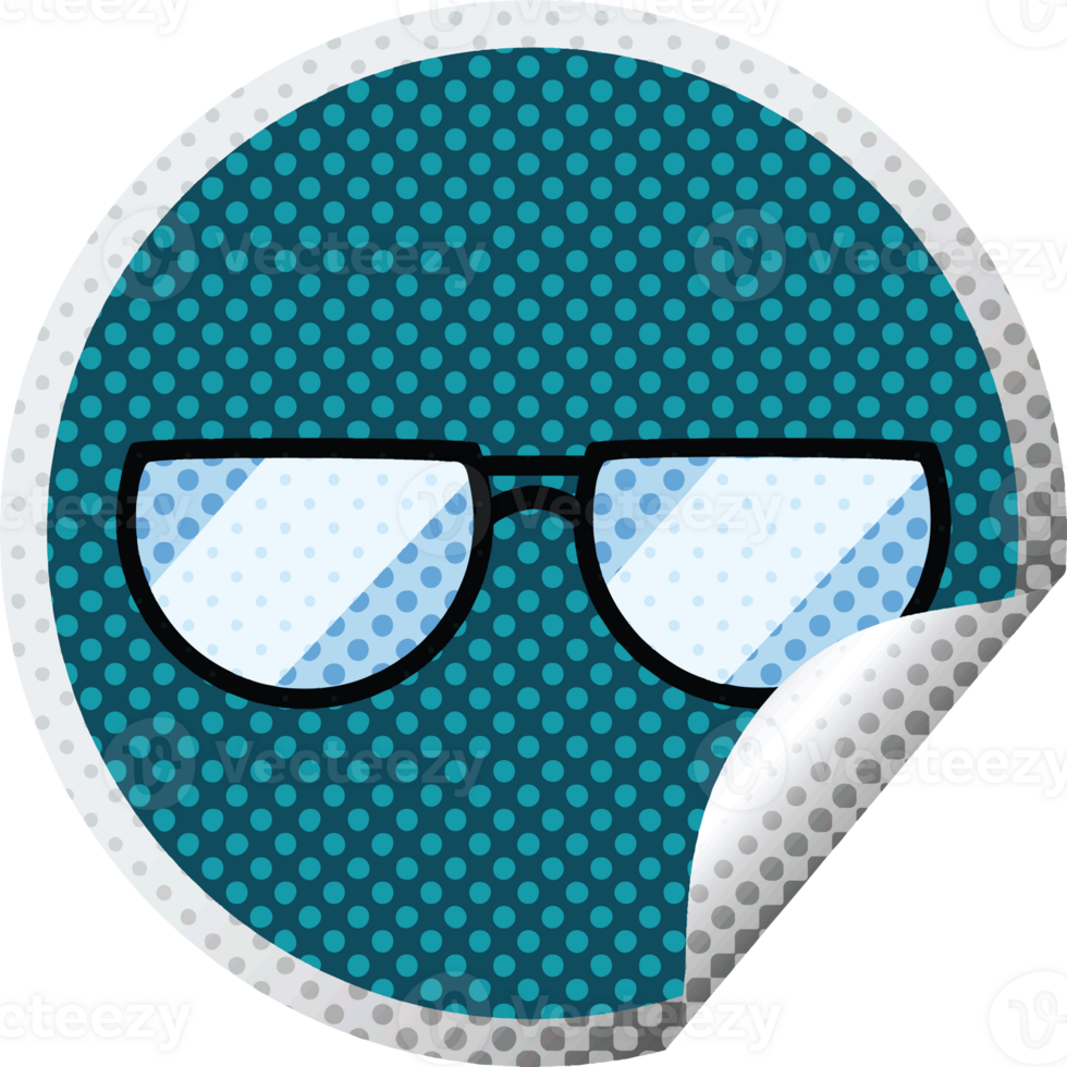 spectacles graphic   illustration circular sticker png