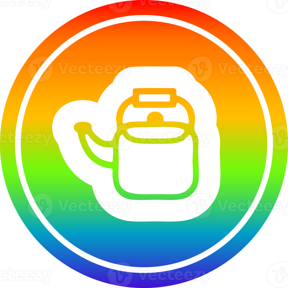 kitchen kettle circular icon with rainbow gradient finish png