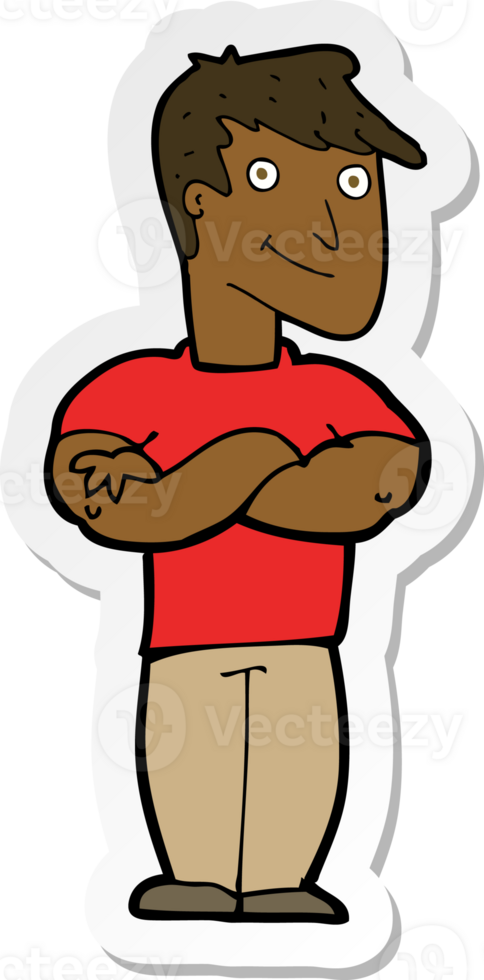 sticker of a cartoon muscular man png