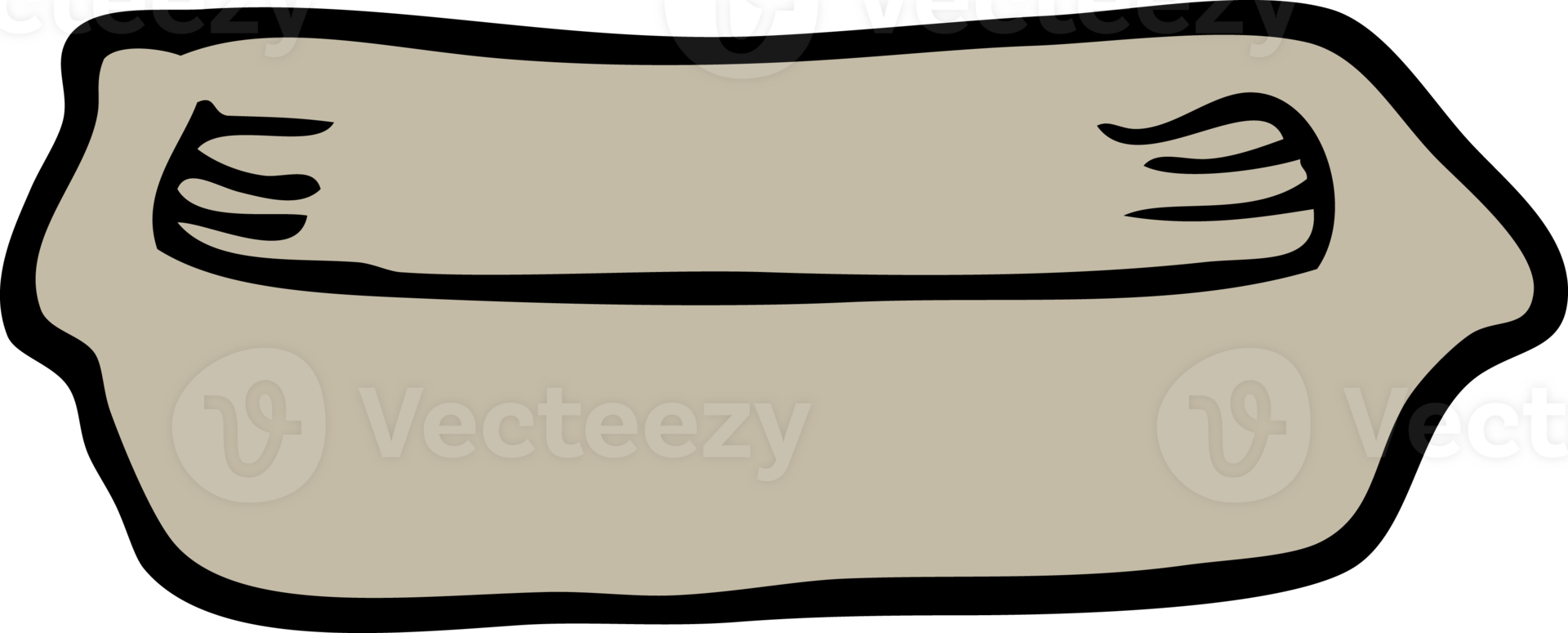 hand drawn doodle style cartoon empty tray png