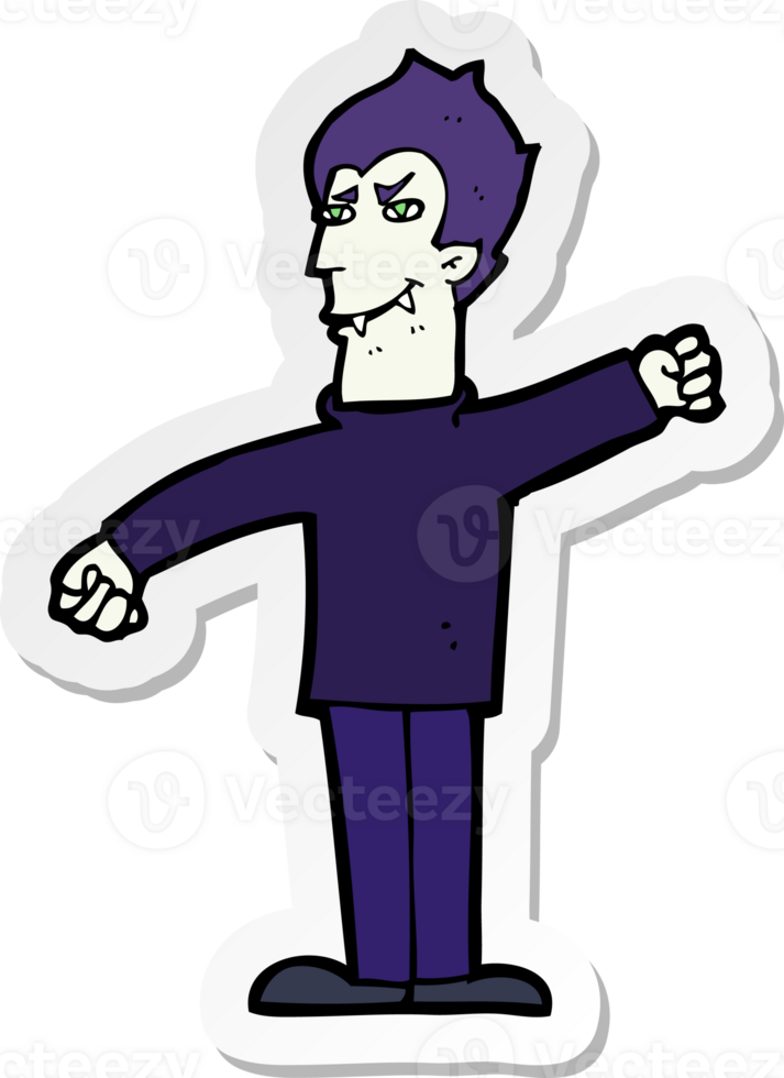 sticker of a cartoon vampire man png